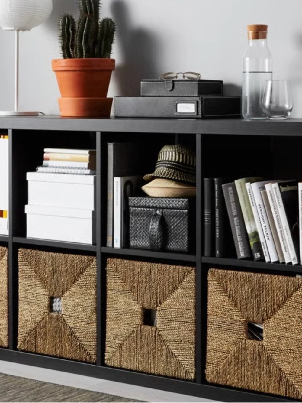 EUC IKEA Knipsa Basket Seagrass for Kallax Unit Shelving